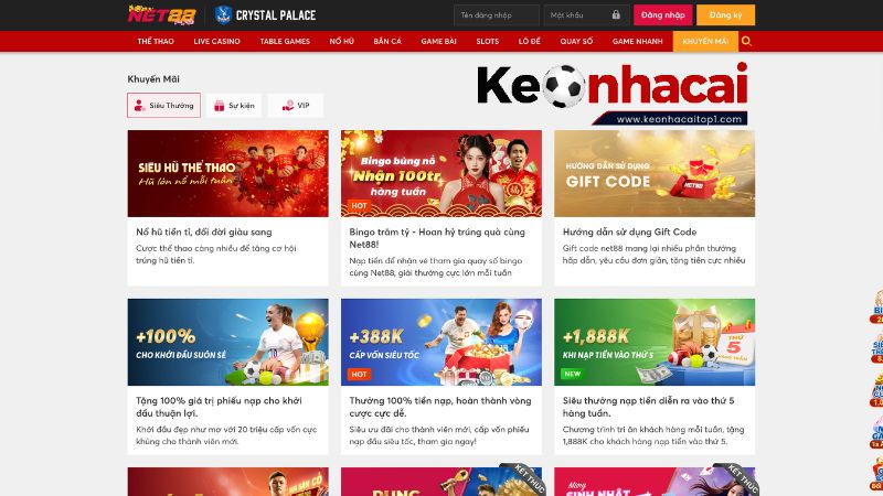 Các Chương Trình Khuyến Mãi Tại NET88