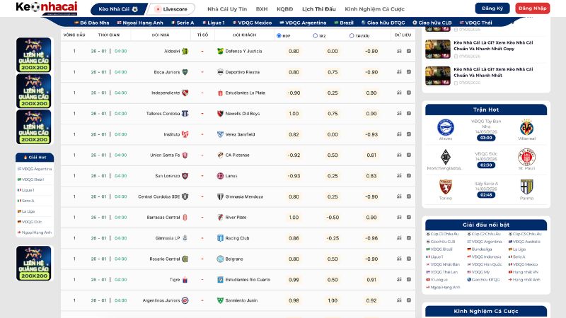 Cập nhật nhanh chóng và chính xác các giải đấu trên toàn thế giới