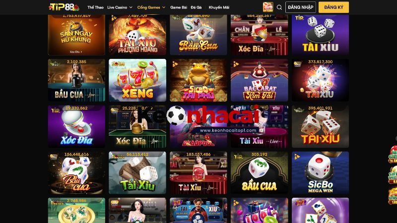 Trải nghiệm các sản phẩm cá cược tại TIP88